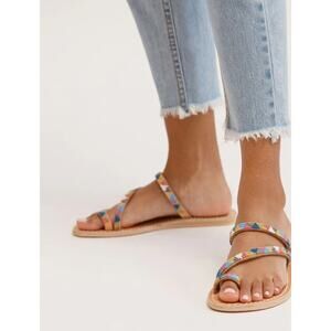 Laidback London Diani Flat Leather Sandal Retro EU 36